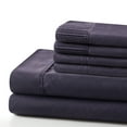 thumbnail image 3 of Marina Decoration Ultra Soft Silky Deep Pocket Solid Rayon from Bamboo Bedding All Season Sheet Set, Eggplant Color, 3 of 8