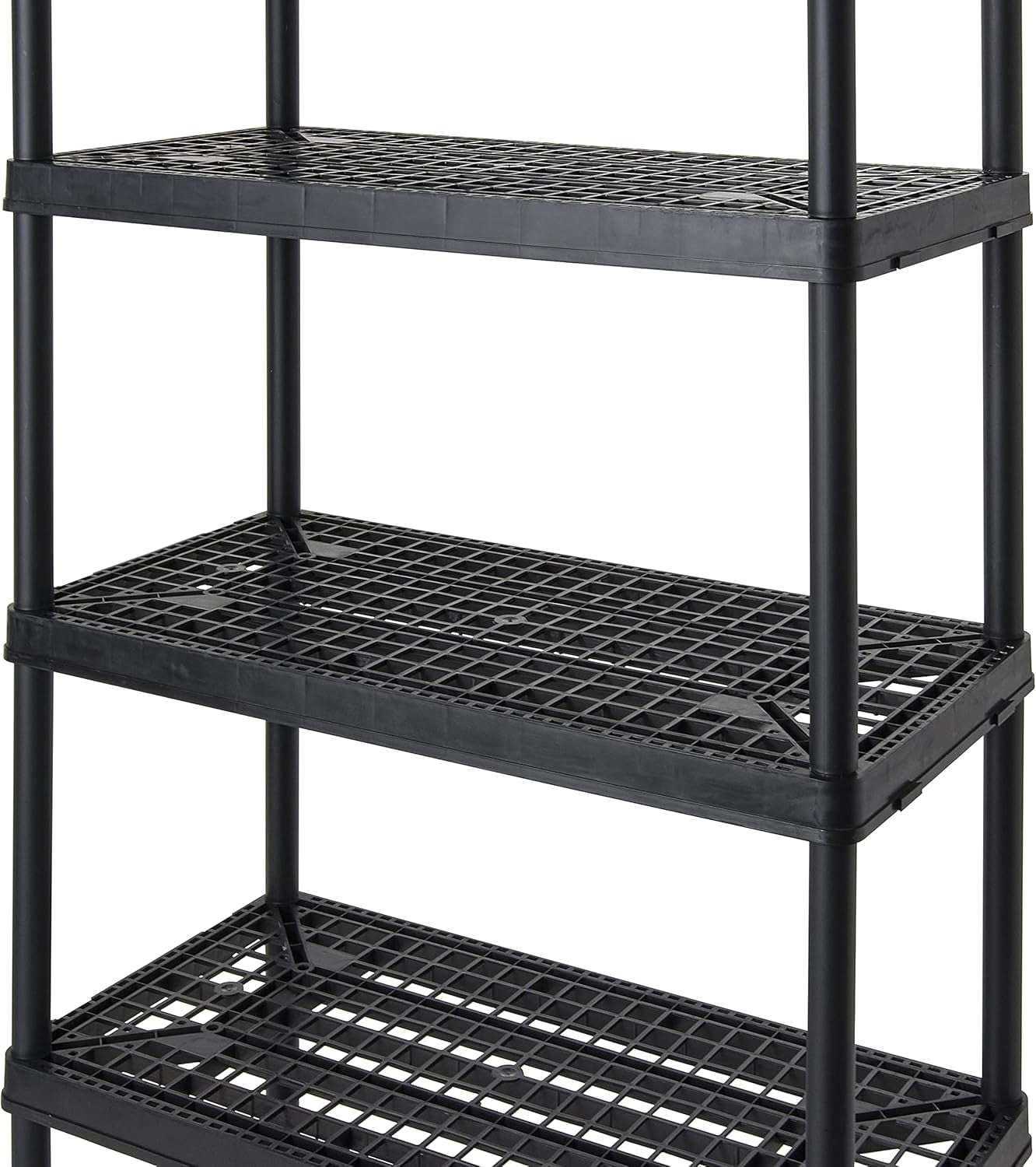 Gracious Living 5 Shelf 72 x 36 x 18" Fixed Height Ventilated Heavy Duty Shelving Unit Organizer System for Home, Garage, Basement, and Laundry, Black