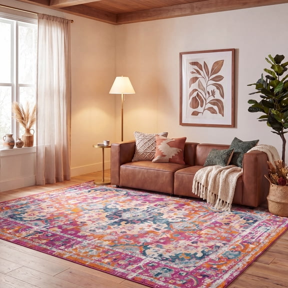 Safavieh Madison Caden Oriental Area Rug, Fuchsia/Gold, 8' x 10'