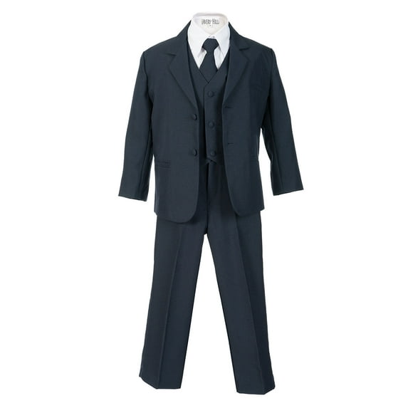 Avery Hill Boys Formal 5 Piece Suit with Shirt and Vest NB 14 Navy Blue