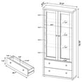 thumbnail image 2 of Pemberley Row Glass Mango Brown Cabinet Rectangular Adjustable Shelves 70.75" Unassembled, 2 of 11