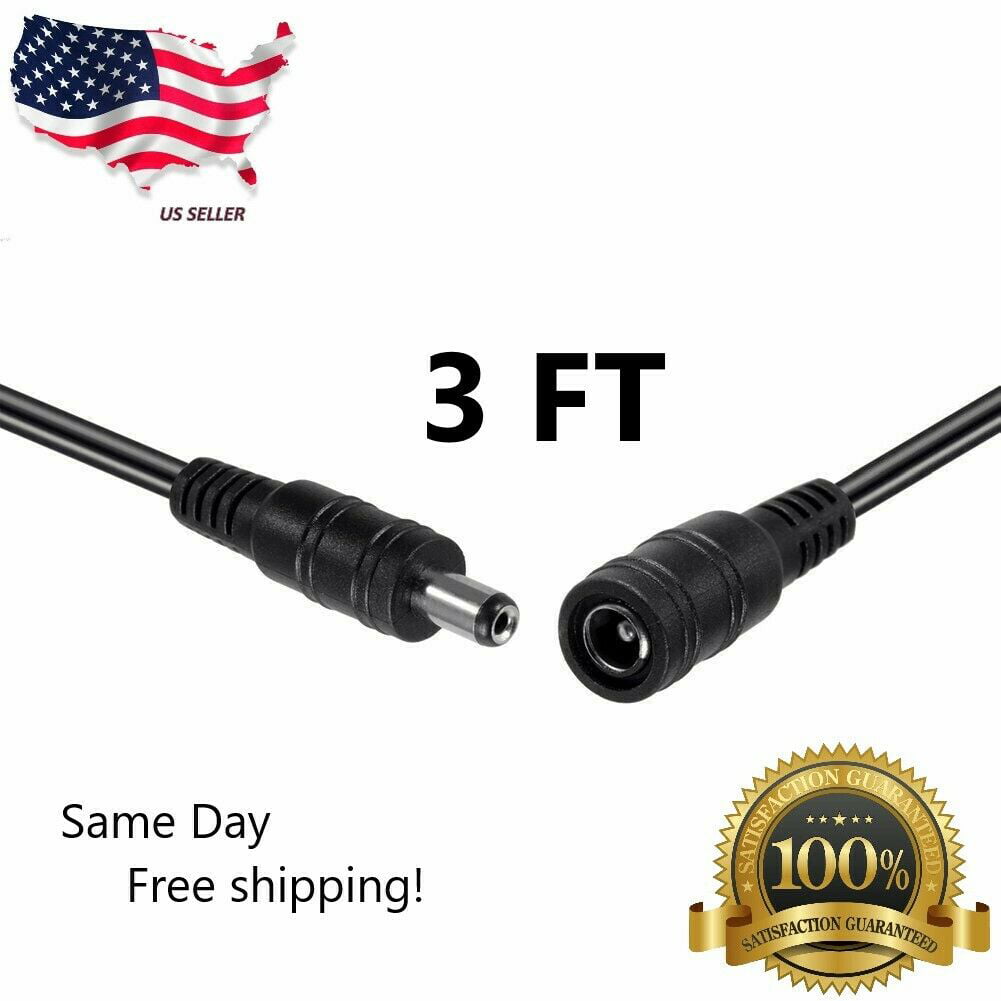 6ft DC Power CCTV 5.5mm x 2.1mm Male to Male Plug Adapter Extension Cable