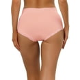 thumbnail image 3 of INSPIRE CHIC Women's Cotton Underwear High-Rise Lace Trim Tummy Control Full Coverage Brief L Pink, 3 of 4