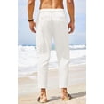 thumbnail image 4 of COOFANDY Men's Cotton Linen Pants Elastic Waist Lightweight Casual Pants Relaxed Fit Yoga Beach Pants with Pockets, 4 of 6