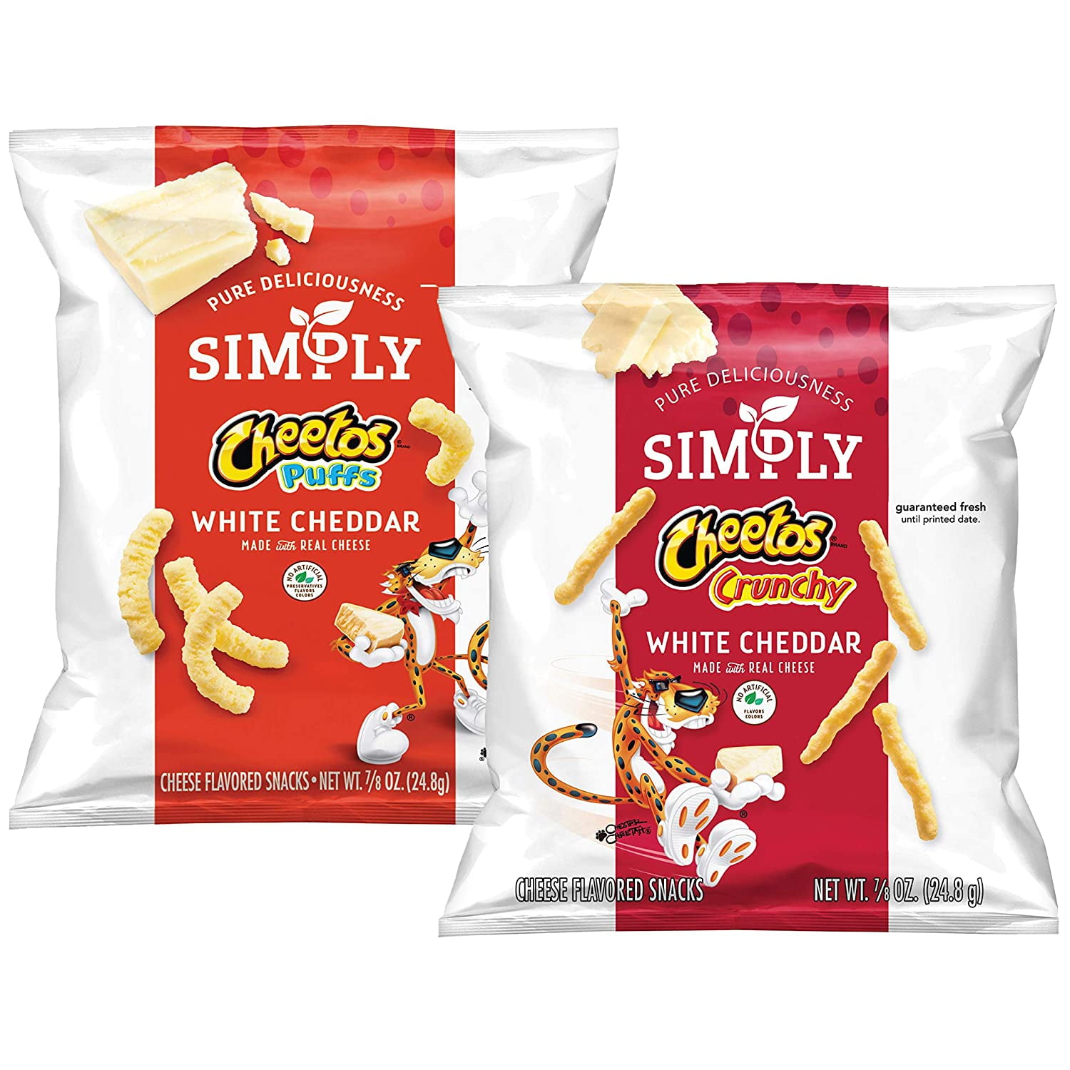 Simply Variety Pack, Cheetos White Cheddar Puffs & Crunchy, 0.875 oz, 36 Count