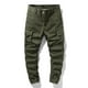 thumbnail image 1 of Pantalones largos de moda para hombre, casuales, de color sólido, cargo, con bolsillos y cremallera, cintura elástica, pantalones largos de algodón para hombre., 1 of 9
