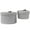 Grey, variant on Set of 2 Decorative Storage Baskets with Lids - Round Woven Baskets for Home Decor and Organizing - Small Shelf Baskets with Leather Tabs and Handles - Decorative Storage and Organizer Bins