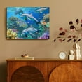 thumbnail image 4 of Chilfamy Marine Life Dolphins Canvas Wall Art Home Decor Ready to Hang - Ideal Choice for Wall Decor and Perfect Gift Idea 16x12in, 4 of 6