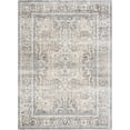 thumbnail image 4 of Hauteloom Arias Machine Washable Farmhouse Traditional Medallion Area Rug for Living Room - Bohemain Vintage Distressed Bordered Carpet - Cream, Yellow, Blue - 6'7" x 9' (6x9), 4 of 19