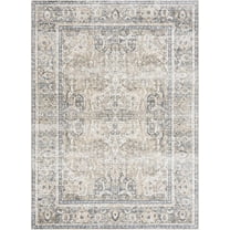 BoutiqueRugs Arias Farmhouse Area Rug - Machine Washable - Beige, Medium Gray, Medium Brown - 7'10" x 10'