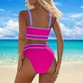 thumbnail image 4 of ZZwxWA Women's High Waisted Bikini Sets Two Piece Swimsuits for Women Sporty Color Block High Cut Bathing Suits 2025, 4 of 4
