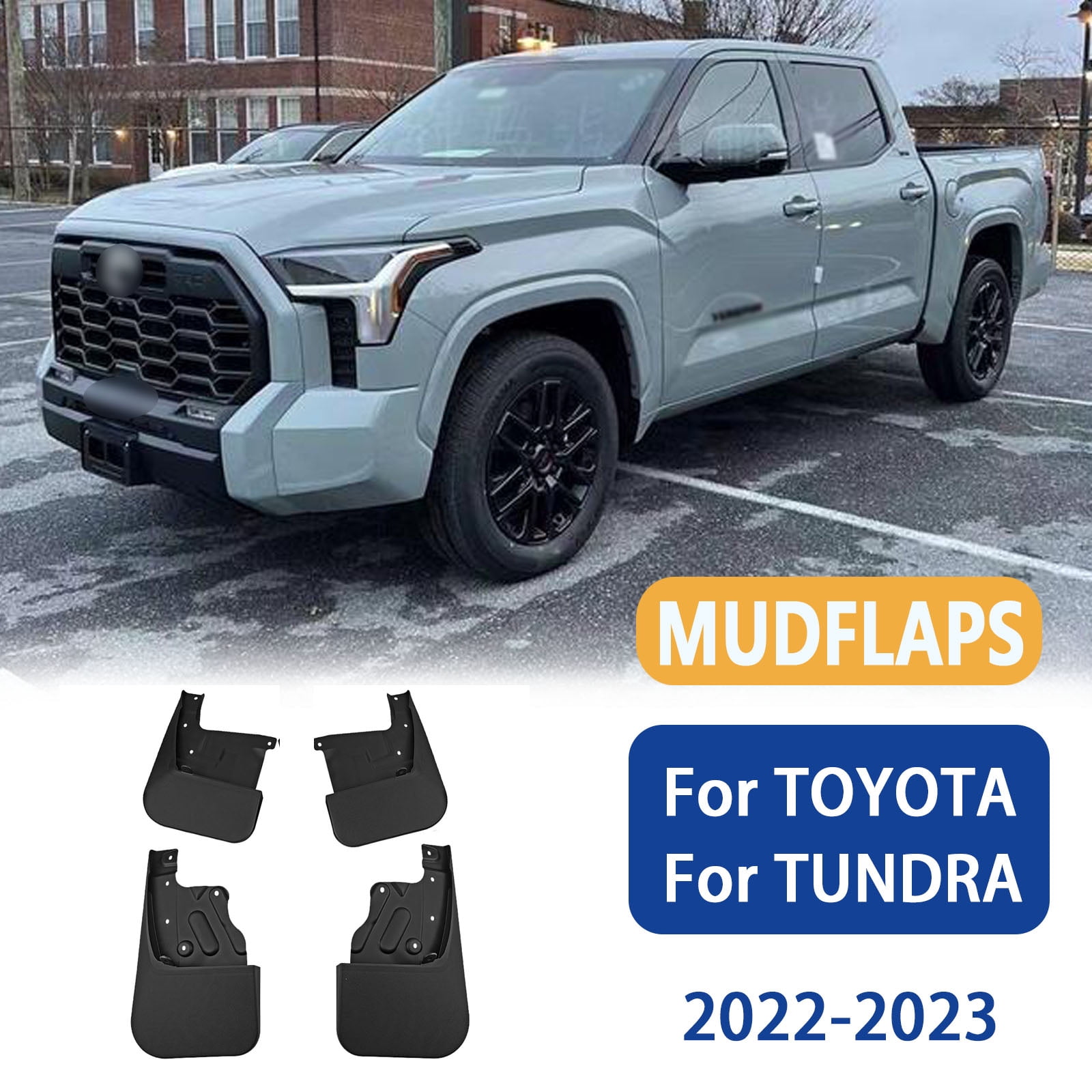 Mudguards For Toyota Tundra 2022-2023, Custom No Drilling Mud Guards Accessories ,Front & Rear Protection Mud Flaps 4PCS -black