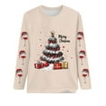 thumbnail image 4 of Darzheoy Christmas Womens Tops Versatile Loose Lightweight Solid Color Trendy Sweatshirts Long Sleeve Printed Pullover Casual Hoodless Blouses, 4 of 4