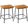 thumbnail image 2 of Duhome Square Tufted Counter Bar Stools Velvet Upholstered Set of 2, Backless Bar Stools for Kitchen Island 24” Yellow, 2 of 8