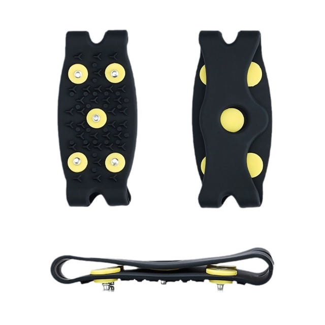 Xihbxyly Cubrezapatillas Ice Claw, 5 Clavos Metálicos Antideslizantes, Material Tpe Duradero, Fácil de Instalar, Ideal para Senderismo, Esquí y Montañismo En Invierno, Equipo Deportivo para Exteriore