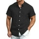 thumbnail image 4 of Camisa informal de manga corta de verano para hombre: poliéster spandex, color liso, transpirable, para todas las ocasiones, fácil de cuidar (S-XXXL), 4 of 8