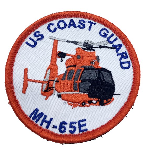 US Coast Guard MH-65E Dolphin Shoulder Patch With Hook and Loop