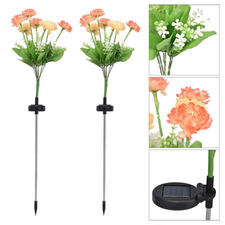 Delaman Solar Lights Outdoor Garden Decor Snow Lotus 2 Pack, Waterproof Garden Decorations Front Yard Decor Path Lighting