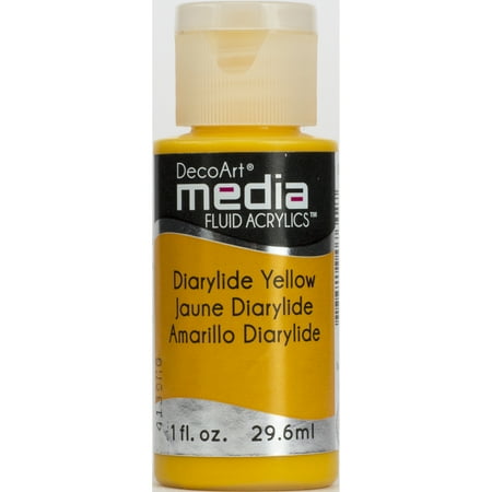 UPC: 0766218076427 | DecoArt Media Fluid Acrylic Paint 1 oz. Diarylide Yellow (Series 3)