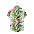thumbnail image 4 of Animals Flamingo Men's Striped Short Sleeve Regular Fit Poplin Button Down Shirts, 4 of 4