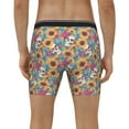 thumbnail image 4 of Picia colorful Skull sunflower Pattern Men's Athletic Long Leg Briefs , Performance Stretch Underwear，Moisture-Wicking, 4 of 7