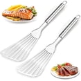 thumbnail image 1 of 2 Espátulas de Acero Inoxidable, Set Profesional para Cocina, Palas de Cocina Multiusos con Diseño Hueco para Asar, Freír y Voltear Pescados, Carnes y Huevos, 1 of 4