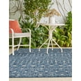 thumbnail image 7 of Unique Loom Outdoor Trellis Collection Area Rug - Tribal Trellis (6' 1" x 9' Rectangle Blue/Ivory), 7 of 7