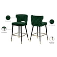 thumbnail image 4 of Meridian Furniture Kelly 28"H Velvet Counter Stool in Green (Set of 2), 4 of 5