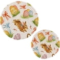 thumbnail image 7 of SKYSONIC 2 pcs Colorful Easter Rabbit Eggs Pot Holders Trivets, Heat Resistant Trivets,Spring Bunny Bow Cotton Thread Weave Mats for Hot Pads Pans Pot Bowl Teapot, 7 of 7