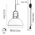 thumbnail image 3 of FSLiving Wooden Socket Pendant Light with 15ft Plug-in UL On/Off Dimmer Switch Cord Iron Macaron Light Blue Lampshade Light Fixtures Brass Handle Loft Style Lamps for Kitchen Island - 1 Light, 3 of 8