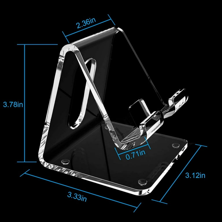 JINSHVEG Acrylic Cell Phone Holder/Stand, Clear Compatible with 4-10''  Phone 13 Pro Max , Android Smartphone, Office Supplies/ Desk Accessories