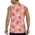 thumbnail image 3 of Easygdp Strawberry Floral Men's Tank Top, Sleeveless Muscle T Shirts, Breathable, Quick-Dry, Loose for Gym, Running, Fitness - Small, 3 of 9