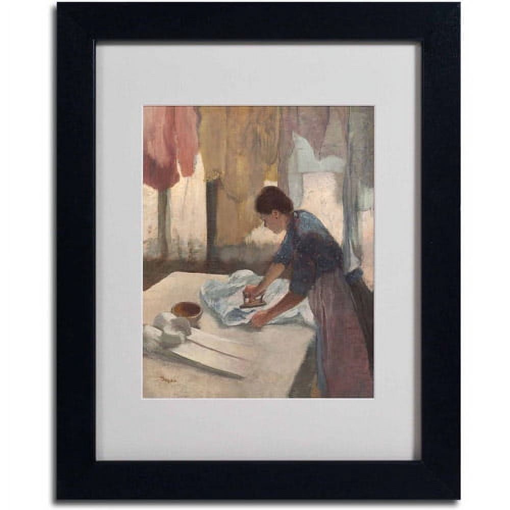 Trademark Fine Art "Woman Ironing 1876-87" Canvas Art by Edgar Degas, Black Frame