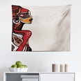 thumbnail image 1 of African Tapestry, Woman Exotic Feather Earring and Scarf Zulu Hippie Art, Fabric Wall Hanging Decor for Bedroom Living Room Dorm, 2 Sizes, Caramel and Marigold, by Ambesonne, 1 of 1
