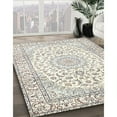thumbnail image 2 of Ahgly Company Indoor Square Traditional Champagne Beige Medallion Area Rugs, 8' Square, 2 of 6