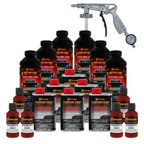 Custom Coat Blood Red 1.5 Gallon Urethane Spray-On Truck Bed Liner Kit with Spray Gun, Prevent Rust