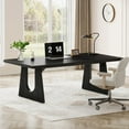 thumbnail image 2 of Tribesigns 70.9-Inch Executive Desk, Computer Office Desk, Modern Simple Desk with Large Desktop, Writing Desk Workstation Business Furniture for Home Office, Study, Metal Frame, Black, 2 of 5