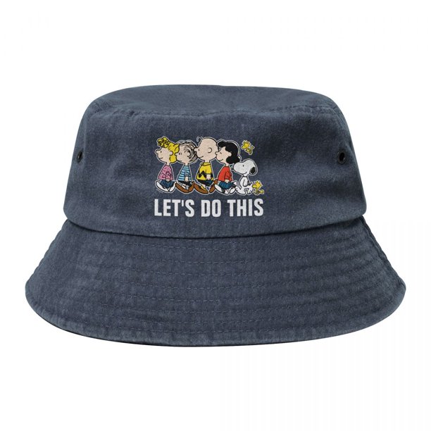 Sombreros de pescador de algodón con diseño de Snoopy, The Gang, de Comic Peanuts, para mujer, de Woodstock, Charlie Brown, con dibujos animados, estilo vaquero