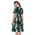 thumbnail image 2 of Bixox Robe d'Été à Manches Courtes pour Femmes Robe Ample Longueur Genou avec Poches-Canapé Volant, 2 of 7