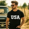 thumbnail image 5 of USA Block Letters T-Shirt, Vintage Patriotic Tee for Independence Day, 5 of 7