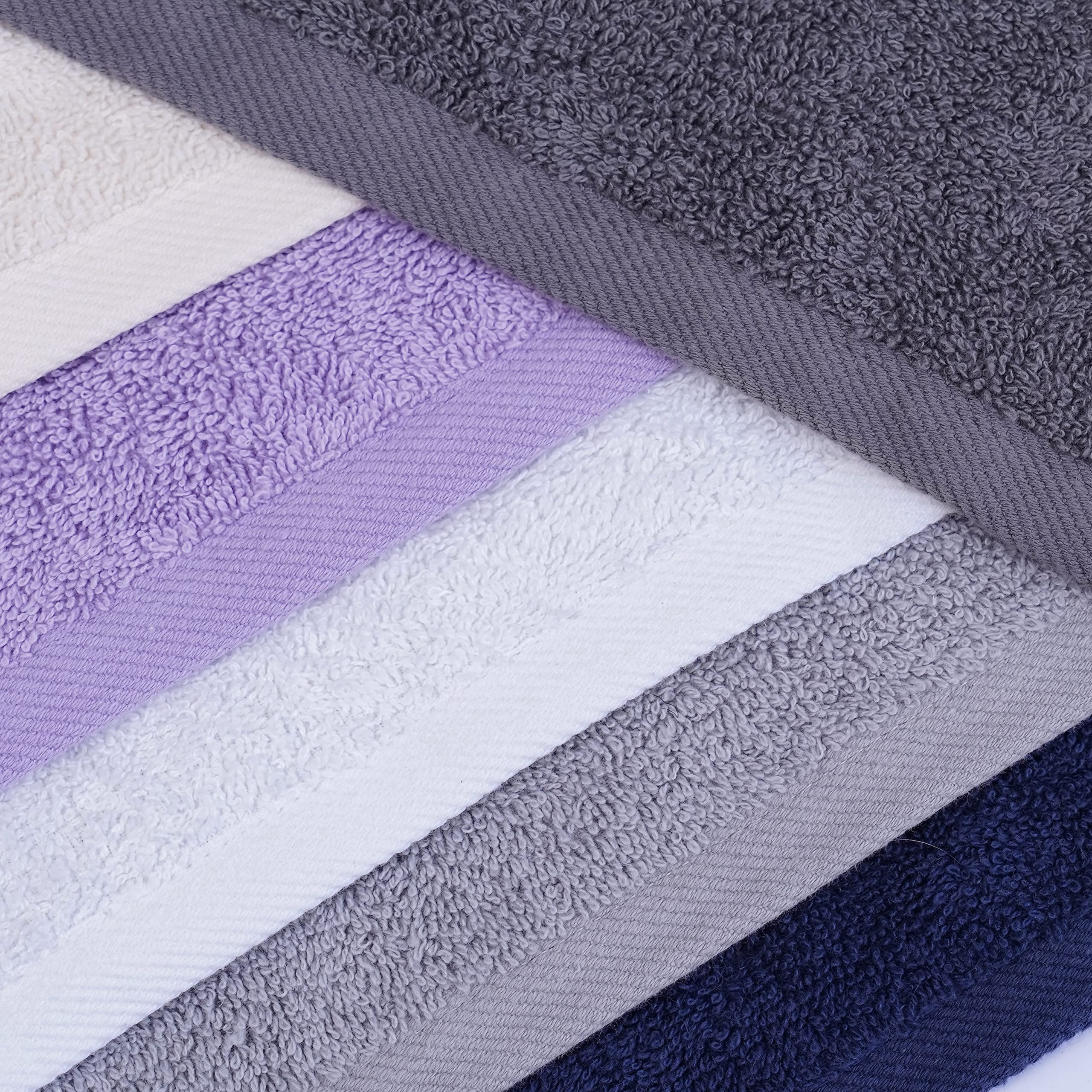 (2 pack) White Classic Wealuxe Collection 100% Cotton Hand Towels, Multicolor, 16 x 27, 12 Pack