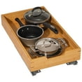 thumbnail image 4 of Bamboo Wooden Pull out Cabinet Organizer - 17"W x 21"D, Bamboo Tray and Heavy Gauge Metal Rails, Fits 18.25" Cabinet Opening, 4 of 12
