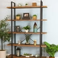 Sunnydaze 5 Shelf Industrial Style Freestanding Etagere Bookshelf with