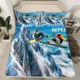 thumbnail image 2 of Manfei Skiing Theme Twin Sheet Sets for Boys, Extreme Sport Twin Fitted Sheet, Snow Mountain Flat Sheet, Microfiber Bedroom Decor 3-Piece, 2 of 7