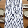 thumbnail image 5 of Table Runners 90 Inches Long Dress Scarves, Blue Geometric Farmhouse Coffee/Dining/Kitchen Table Runner for Living Room, Watercolor Chevron Abstract 13x90 Inch, 5 of 9