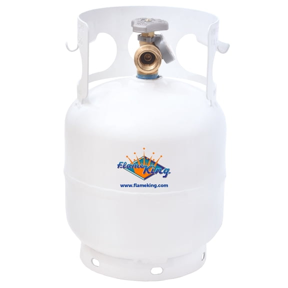 Flame King 5LB Empty Propane Tank LP Cylinder with OPD Valve and Built-in Gauge, Great for Camping