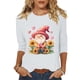 thumbnail image 3 of TaTaai Fashion Women's Day Printed Loose Casual Round Neck Three Quarter Sleeves 3/4 Sleeves T-shirt Pullover Top Gift, 3 of 5