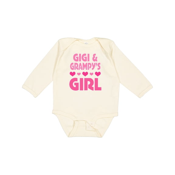 Inktastic Gigi and Grampy for Girl Grandchild Valentine Girls Long Sleeve Baby Bodysuit