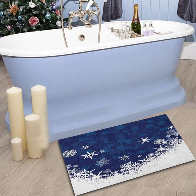 Hbdhejl Christmas Doormat Winter Bath Rug Snowflak Mats Decor Front Door Mat Decorative Non Slip Comfortable Mat Home Cashmeree Imitation Decor Xmas Winter Holiday Floor Mat 16X23.6 Inch