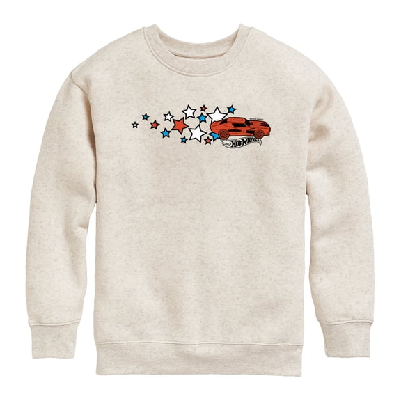 Hot Wheels - Americana Stars Boys' Graphic Long Sleeve Fleece Sweatshirt